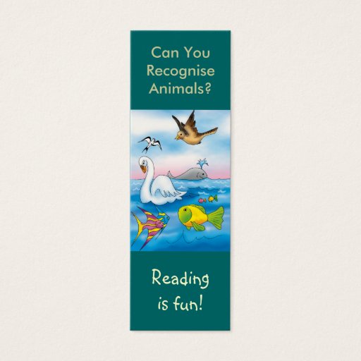 Customizable Can You Recognise Animals? bookmark Business Card Templates