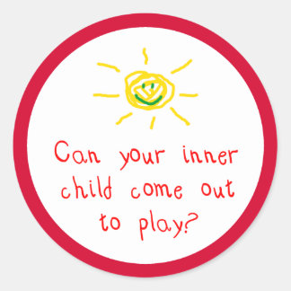 Can your inner child come out and play? classic round sticker