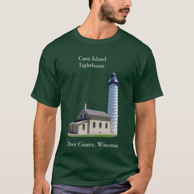 Cana Island Lighthouse shirt white lettering (Front)