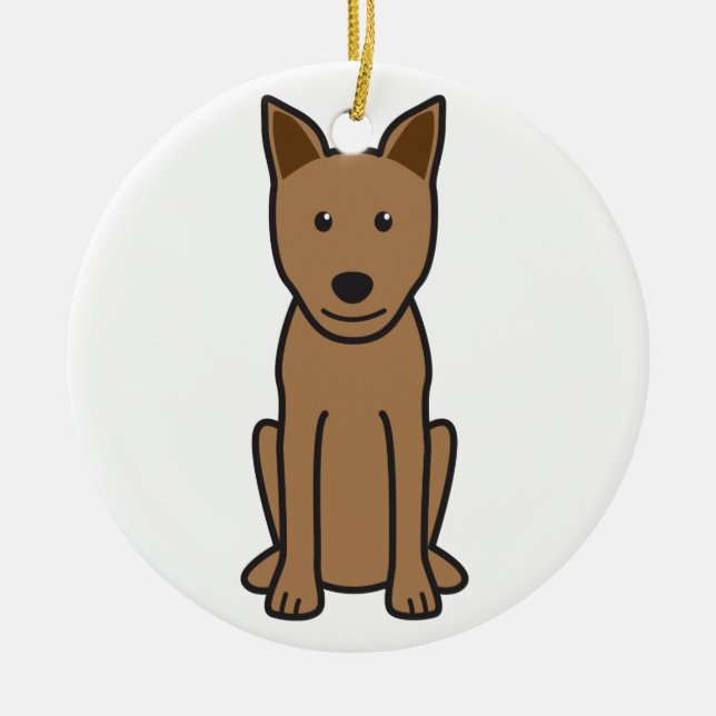 Canaan Dog Cartoon Ceramic Ornament (Front)