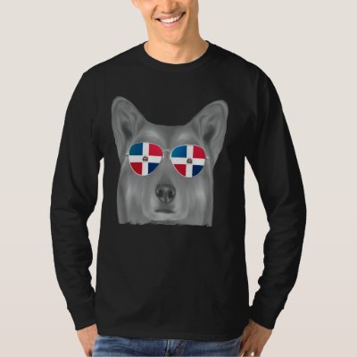 Canaan Dog Dog Dominican Flag Sunglasses T-Shirt