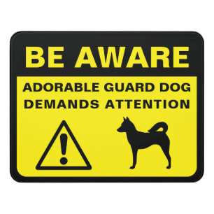 Canaan Dog Funny Guard Dog Warning Door Sign