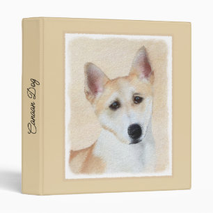 Canaan Dog Painting - Cute Original Dog Art 3 Ring Binder