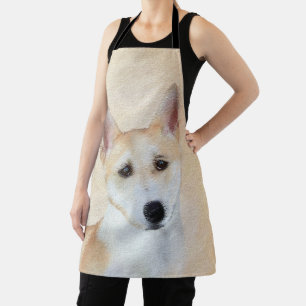 Canaan Dog Painting - Cute Original Dog Art Apron