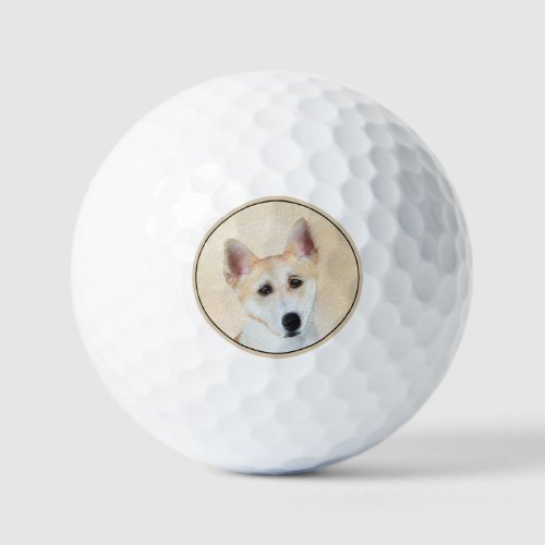 Canaan Dog Painting _ Cute Original Dog Art Golf Balls