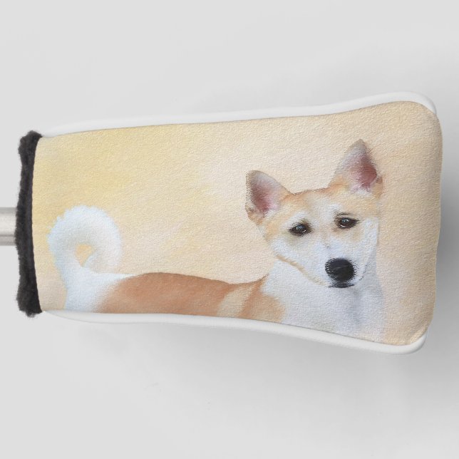 Canaan Dog Painting - Cute Original Dog Art Golf Head Cover (Front)