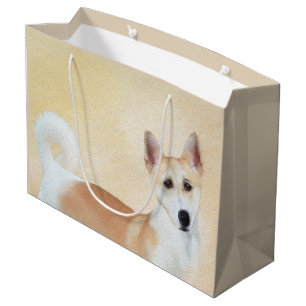 Canaan Dog Painting - Cute Original Dog Art Large Gift Bag