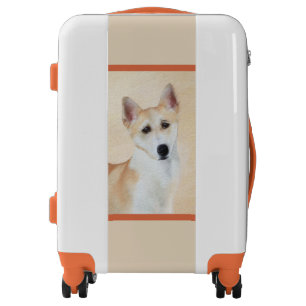 Canaan Dog Painting - Cute Original Dog Art Luggage
