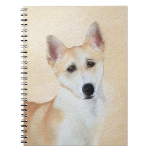 Canaan Dog Painting - Cute Original Dog Art Notebook