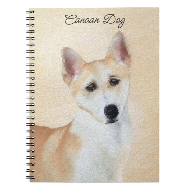 Canaan Dog Painting - Cute Original Dog Art Notebook (Front)