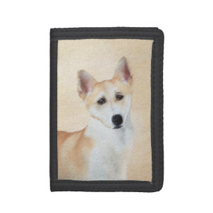 Canaan Dog Painting - Cute Original Dog Art Trifold Wallet