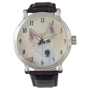 Canaan Dog Painting - Cute Original Dog Art Watch