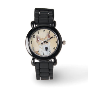 Canaan Dog Painting - Cute Original Dog Art Watch