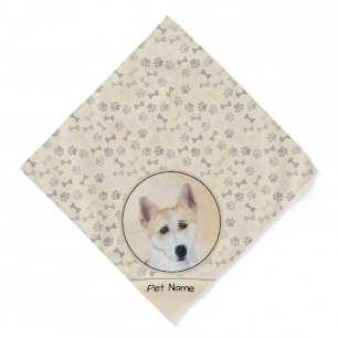 Canaan Dog Painting Cute Original Pet Dog Art Bandana