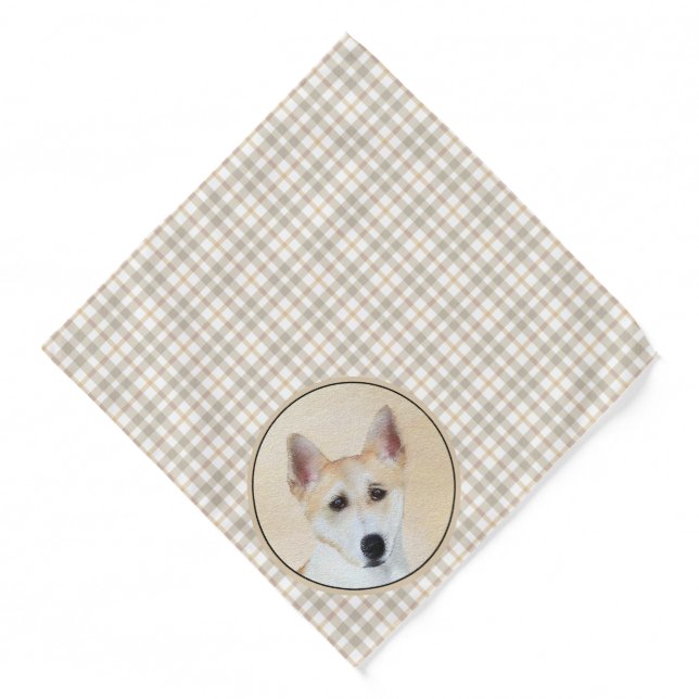 Canaan Dog Painting Cute Original Pet Dog Art Bandana (Front)