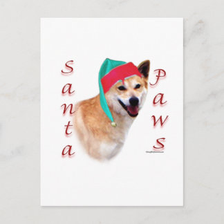 Canaan Dog Santa Paws Holiday Postcard