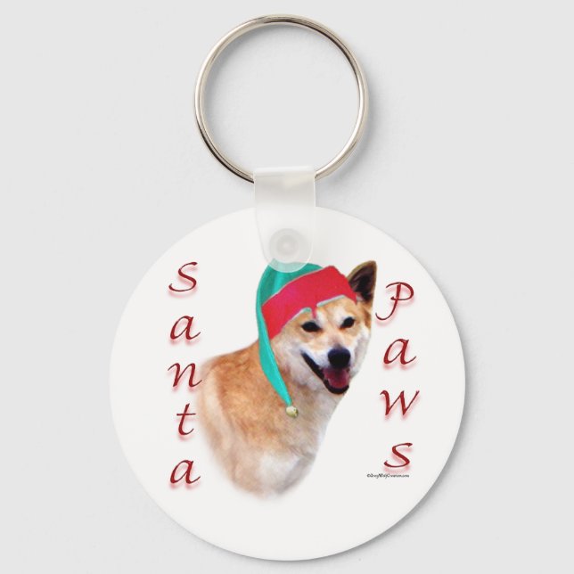 Canaan Dog Santa Paws Keychain (Front)