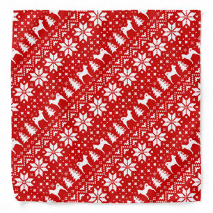 Canaan Dog Silhouettes Christmas Pattern Red Bandana