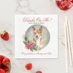 Canaan Dog Wedding Napkins with Photo