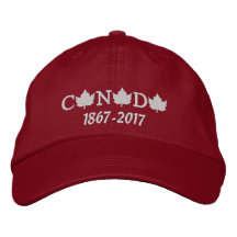 Canada 150 Embroidered Red Baseball Cap