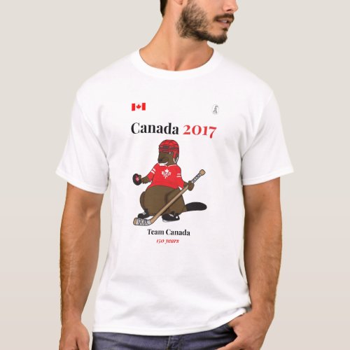 Canada 150 in 2017 Beaver Hockey Team Canada T_Shirt
