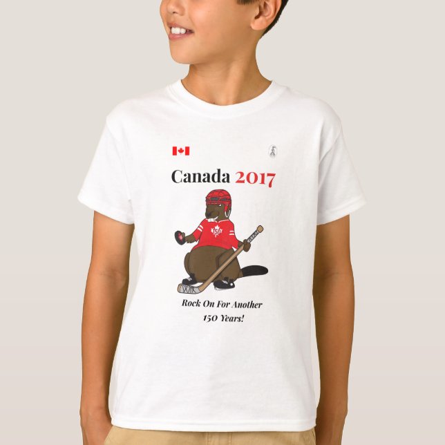 Canada 150 in 2017 Hockey Rock On T-Shirt (Front)