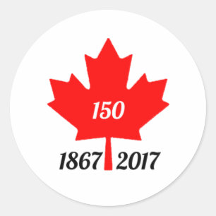 Canada 150 in 2017 maple leaf classic round sticker