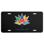 Canada 150 Official Logo - Multicolor And Black License Plate at Zazzle