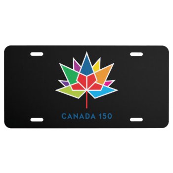 Canada 150 Official Logo - Multicolor And Black License Plate by canada150shop at Zazzle