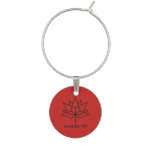 Canada 150 Official Logo - Red And Black Wine Glass Charm at Zazzle