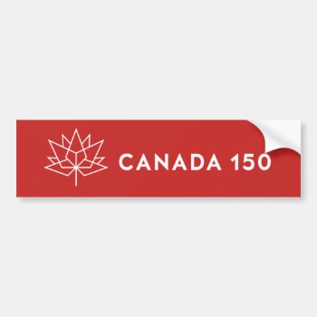 Canada 150 Official Logo - Red And White Bumper Sticker by canada150shop at Zazzle