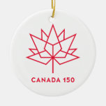Canada 150 Official Logo - Red Outline Ceramic Ornament at Zazzle