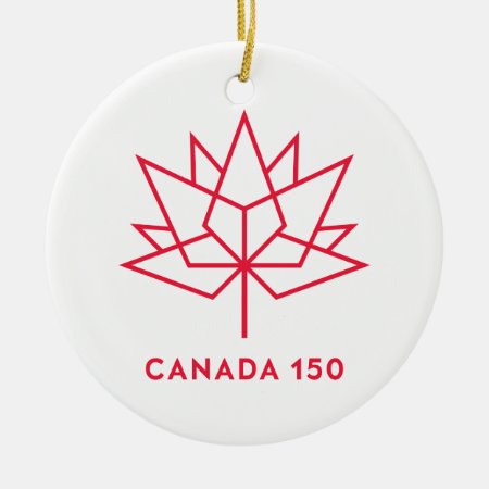 Canada 150 Official Logo - Red Outline Ceramic Ornament