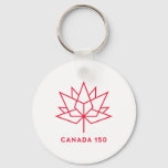 Canada 150 Official Logo - Red Outline Keychain at Zazzle