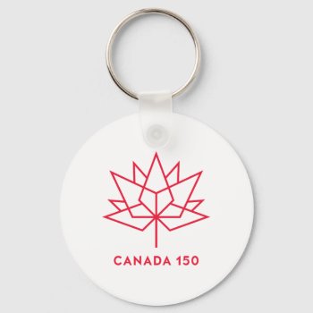 Canada 150 Official Logo - Red Outline Keychain by canada150shop at Zazzle