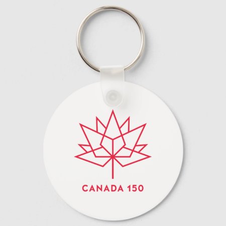 Canada 150 Official Logo - Red Outline Keychain