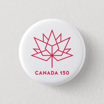 Canada 150 Official Logo - Red Outline Pinback Button by canada150shop at Zazzle
