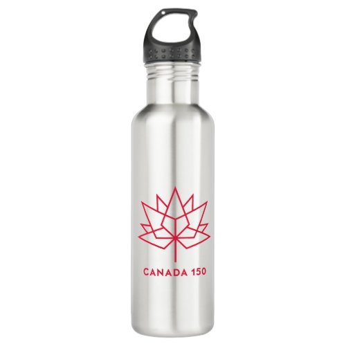 Canada 150 Official Logo _ Red Outline Water Bottle