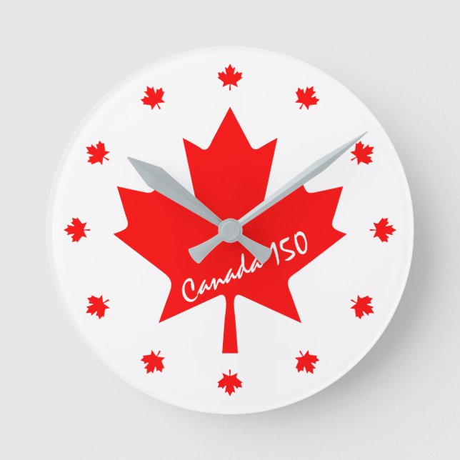 Canada 150 years anniversary one-of-a-kind round clock (Front)