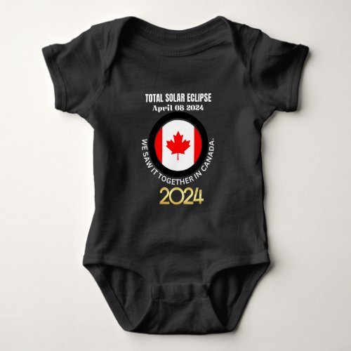 Canada 2024 TOTAL SOLAR ECLIPSE 04082024 Baby Bodysuit