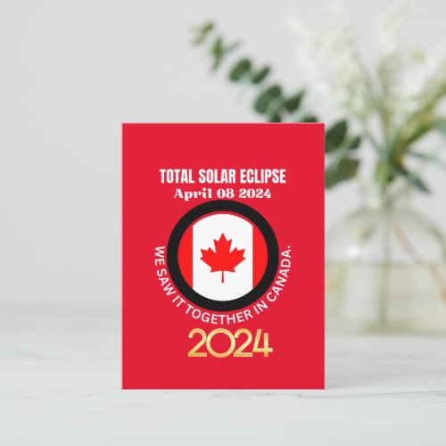 Canada 2024 TOTAL SOLAR ECLIPSE 04082024 Postcard