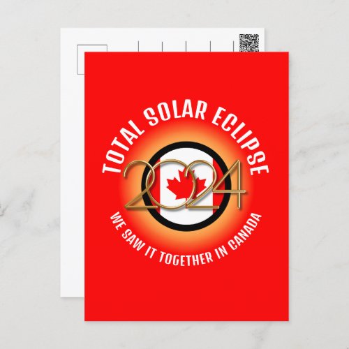 Canada 2024 TOTAL SOLAR ECLIPSE Postcard