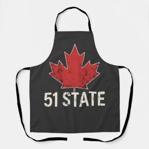 Canada 51st State Trump American and Canadian Flag Apron