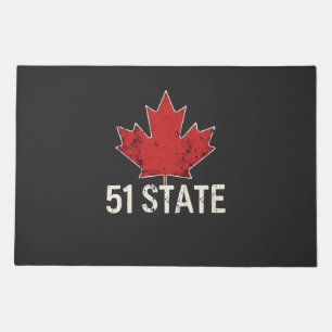 Canada 51st State Trump American and Canadian Flag Doormat
