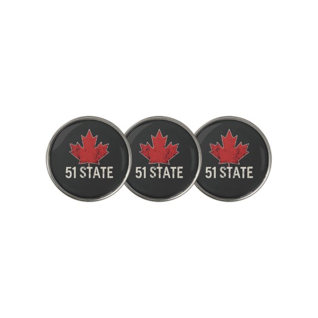 Canada 51st State Trump American and Canadian Flag Golf Ball Marker (3 Up)