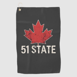 Canada 51st State Trump American and Canadian Flag Golf Towel