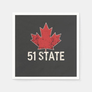 Canada 51st State Trump American and Canadian Flag Napkins