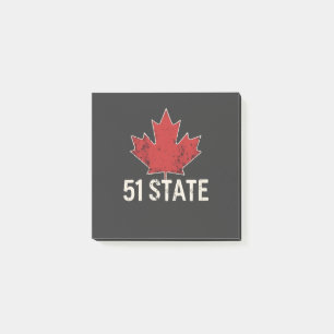 Canada 51st State Trump American and Canadian Flag Post-it Notes