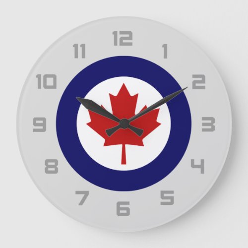 Canada Airplane Military Maple Leaf Emblem Large Clock