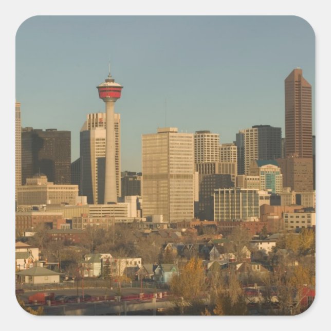 Canada, Alberta, Calgary: City Skyline from 2 Square Sticker (Front)